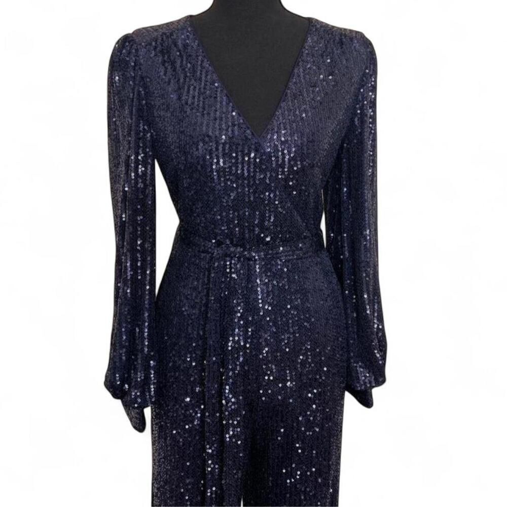 Navy Sequin Jumpsuit Women’s XS - Picture 3 of 7